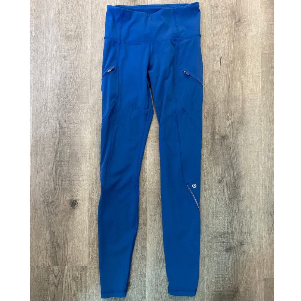 Lululemon Speed it up Tights/Leggings Royal Blue Size 4 Full Length